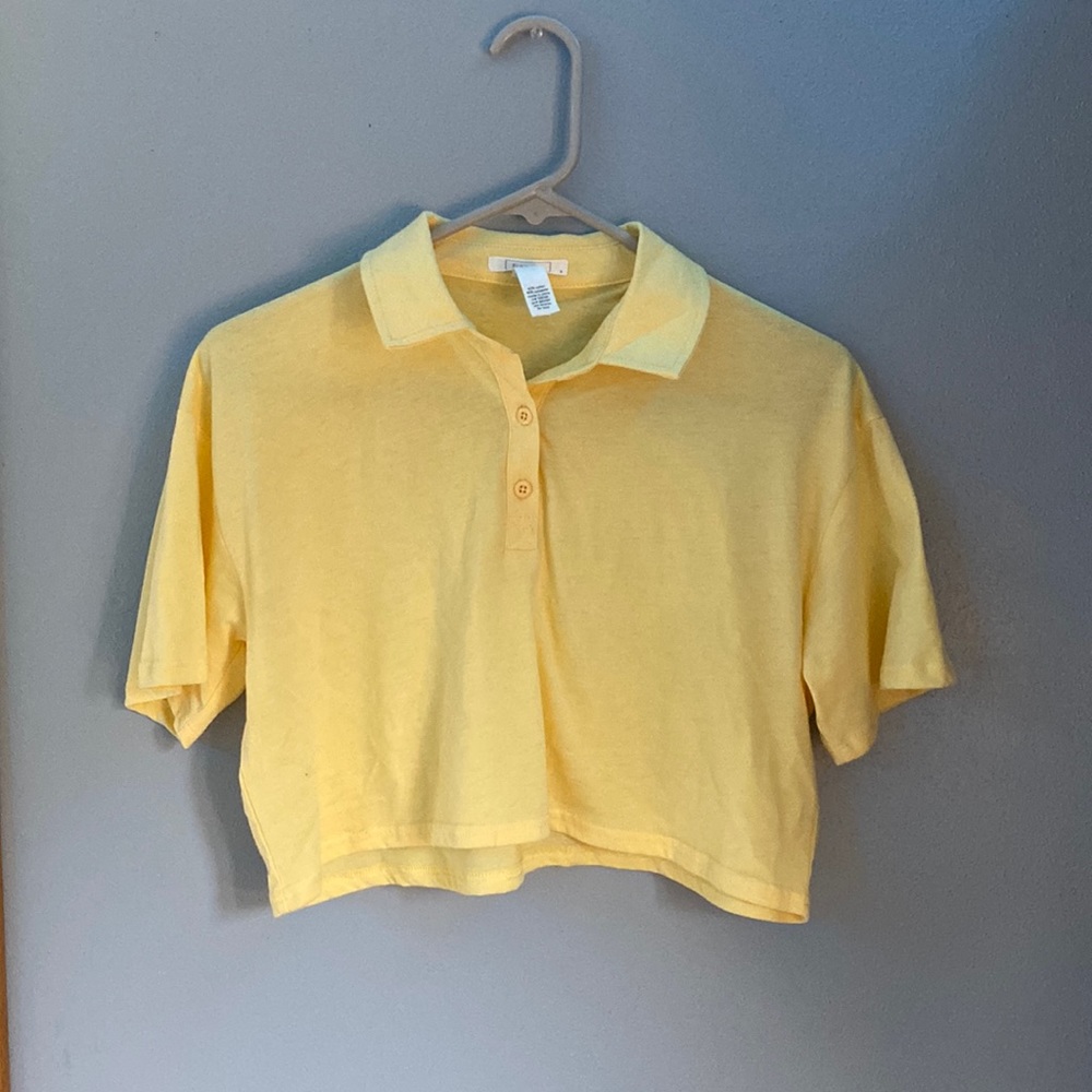 Cropped Yellow Polo